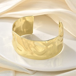 Hammered Brass Cuff Open Bangles&nbsp;BJEW-M060-02G
