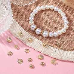 100個10スタイルの合金ビーズキャップ  花  18KGP本金メッキ  6.5~8x7.5~9.5x1.5~3mm  穴：1~1.6mm  10個/スタイル&nbsp;PALLOY-CJ0002-77