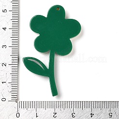 アクリルパーツ  花  ホワイト  50x31.5x4.5mm  穴：1.5mm&nbsp;LS-OACR-R268-03A