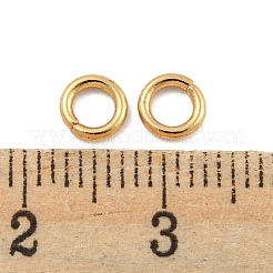 304ステンレス鋼のはんだ付けされた閉じた丸カン  ラウンド  ゴールドカラー  18ゲージ  5x1mm  内径：3mm&nbsp;X-STAS-E482-15A-G