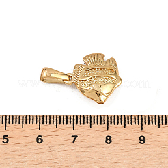 304ステンレススチールペンダント1個  魚のチャーム  ゴールドカラー  17.5x17x5mm  穴：7x3.5mm&nbsp;STAS-FS0002-30A