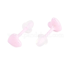 磁器スタッドピアス  ハート  パールピンク  5.8x5.8mm&nbsp;EJEW-H007-01C