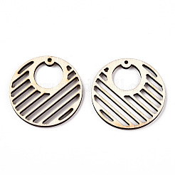 Undyed Natural Poplar Wood Pendants&nbsp;WOOD-TAC0002-57