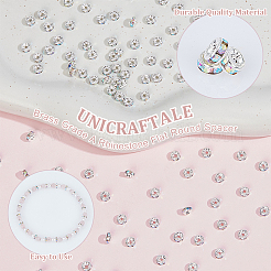 100Pcs Brass Grade A Rhinestone Flat Round Spacer Beads&nbsp;RB-UN0001-09
