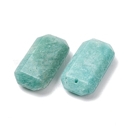 天然石アマゾナイトペンダント  ファセット長方形チャーム  28x15x7mm  穴：1.4mm&nbsp;G-H325-03-05