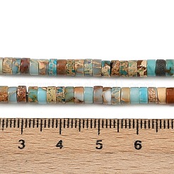 ナチュラルインペリアルジャスパービーズ連売り  染め  ディスク  ヒシビーズ  淡いターコイズ  4x2mm  穴：0.7mm  約190個/連  15.04インチ（38.2cm）&nbsp;G-Q171-A01-01K