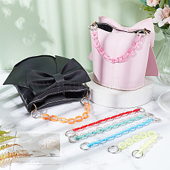 6Pcs 6 Colors Acrylic Cable Chain Short Bag Straps&nbsp;FIND-WR0009-21