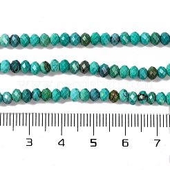 天然石ハウライトビーズ連売り  染め  多面カット  ロンデル  ダークターコイズ  4.5x3mm  穴：0.8mm  約123~127個/連  15.24~15.55''（38.5~39.5センチメートル）&nbsp;X-G-H025-03C-07
