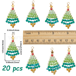20Pcs Christmas Theme Glass Pendants&nbsp;FIND-SC0020-39