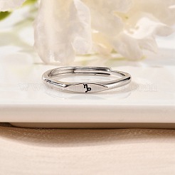 Rhodium Plated 925 Sterling Silver Adjustable Rings&nbsp;RJEW-S397-01P-05