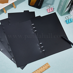 PVC プラスチック ディスク綴じ ノート インデックス 仕切り シート  バインダー用の6穴タブ仕切り  長方形  ブラック  220x145x0.4mm  穴：5mm  5個/セット&nbsp;KY-WH0036-121B-01