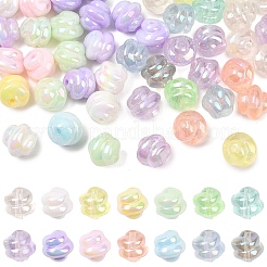 光る透明な虹色のアクリルビーズ30個  暗闇で光る  スパイラルビーズ  ミックスカラー  16~17x16mm  穴：3mm&nbsp;LACR-YW0001-07