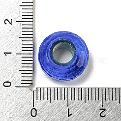 ガラスヨーロピアンビーズ  大穴ビーズ  ホイール  多面カット  コーンフラワーブルー  14.5x6.4mm  穴：5.7mm&nbsp;GLAA-XCP0001-43G