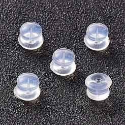 シリコン製ピアスキャッチ  ピアスバックキャッチ  スタッドピアス製作用  透明  5.5x4.5mm  穴：1mm&nbsp;X-SIL-K001-01A