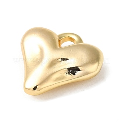 真鍮チャーム  カドミウムフリー＆ニッケルフリー＆鉛フリー  ハート  18KGP本金メッキ  25x25x7mm  穴：4mm&nbsp;KK-C042-02G