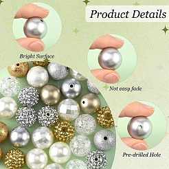 50Pcs 10 Styles Transparent Resin Rhinestone Graduated Beads&nbsp;RESI-YW0004-41