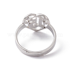 Non-Tarnish 201 Stainless Steel Heart with Number 15 Adjustable Ring for Women&nbsp;RJEW-C045-12P