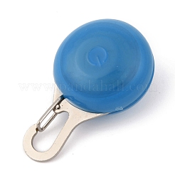 プラスチック＆鉄LEDカラーライト  カラビナクリップドッグライト  ペット用品  半円  内蔵バッテリー  ブルー  53mm  ペンダント：32.5x22mm  穴：15.5x6mm&nbsp;AJEW-P080-07