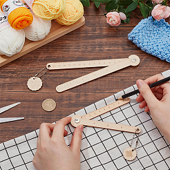 Wooden Knitted Stackable Wire Gauge Ruler Set&nbsp;HJEW-FG00010