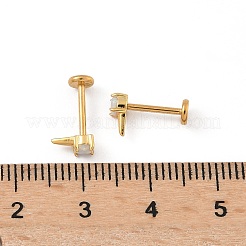 304ステンレススチール製合成オパールスタッドピアス  316ステンレス鋼の針付き  ゴールドカラー  三角形  6x3mm&nbsp;EJEW-B143-01G-08