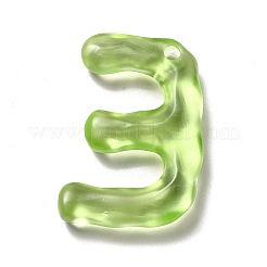 透明樹脂アルファベットペンダント  文字チャーム  文字.e  41~45x33~52.5x8mm  穴：3.5mm&nbsp;LS-RESI-C028-02E