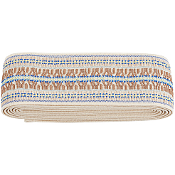 2.5 Yards Ethnic Style Jacquard Elastic Polyester Ribbon&nbsp;OCOR-GF0005-85A