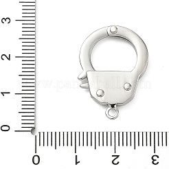 304ステンレススチール留め具  ニッケルフリー  手錠型  ステンレス鋼色  25x17.5x3mm  穴：1.8mm&nbsp;LS-STAS-C148-04A-P