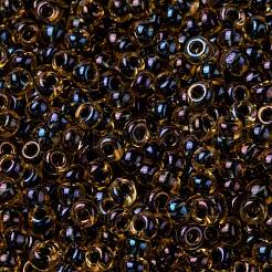 MIYUKIラウンドロカイユビーズ  日本製シードビーズ  （rr380)裏地付きスチールブルー光沢  8/0  3mm  穴：1mm  約2111~2277個/50g&nbsp;SEED-X0055-RR0380