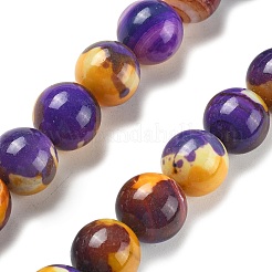 Natural Multi-Color Agate Beads Strands&nbsp;G-A261-B20-14mm