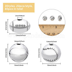 60Pcs 3 Styles Tibetan Style Alloy Beads&nbsp;FIND-CA0009-05