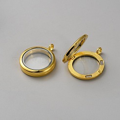 Flat Round Alloy Magnetic Glass Photo Living Memory Floating Locket Pendants&nbsp;FIND-WH0148-072