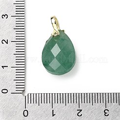 Natural Green Aventurine Faceted Teardrop Pendants&nbsp;KK-D021-03E-G
