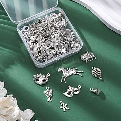 64Pcs 8 Styles Carnival Theme Tibetan Style Alloy Pendants&nbsp;TIBE-FP0001-12