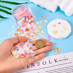 プラスチックスパンコールビーズ 100g  縫製工芸品の装飾  桃パフ  6x6mm&nbsp;PVC-TA0001-04D