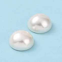シェルパール片穴ビーズ  半円  ホワイト  12x7mm  穴：1mm&nbsp;X-BSHE-G011-01-12mm