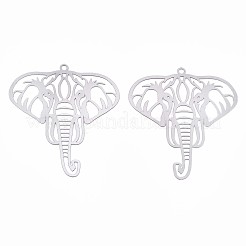 Tarnish Resistant 201 Stainless Steel Filigree Pendants&nbsp;STAS-S118-032P