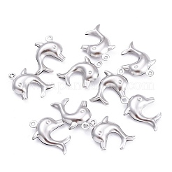 変色しにくいドルフィン 304 ステンレス ペンダント  ステンレス鋼色  21x16x4mm  穴：1mm&nbsp;STAS-I045-29