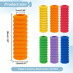子供用プラスチック鉛筆グリップ 6色 60個  ミックスカラー  38x12mm  穴：7mm  10個/カラー&nbsp;AJEW-GA0006-56