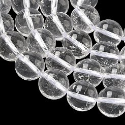 天然石クオーツクリスタルビーズ連売り  水晶  ラウンド  10mm  穴：0.8~1mm  約38個/連  14.65インチ（37.2cm）&nbsp;G-C265-A02-10mm