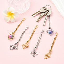 6Pcs 2 Colors 304 Stainless Steel Macrame Pouch Pendant Decorations&nbsp;HJEW-YW00203