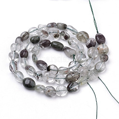 Natural Green Lodolite Quartz/Garden Quartz Beads Strands&nbsp;G-Q952-11-6x8