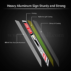 UV保護＆防水アルミニウム警告サイン  カラフル  250x180x0.85mm  穴：4mm&nbsp;AJEW-GL0001-01A-06