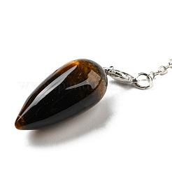 Natural Tiger Eye Bullet Charm&nbsp;G-Q1002-07P-09