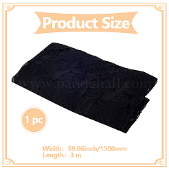 ナイロンフラワーレースリボン  洋服アクセサリー  ブラック  59-1/8インチ（1500mm）&nbsp;OCOR-WH20013-009B