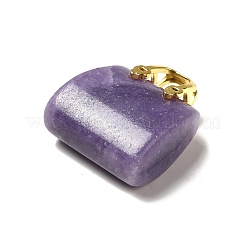 天然レピドライト真鍮ペンダント  ハンドバッグチャーム  ゴールドカラー  27.5x26x12mm  穴：6.3x5mm&nbsp;KK-E274-01G-22