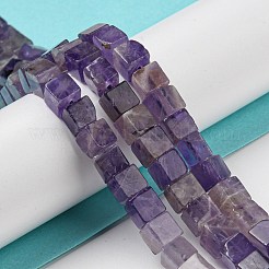天然石アメジストビーズ連売り  キューブ  6~6.5x6~6.5x6~6.5mm  穴：1.2mm  約63~64個/連  15''~15.16''（38.1~38.5センチメートル）&nbsp;G-Q1008-B02