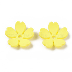 Rubberized Style Opaque Acrylic Bead Caps&nbsp;ACRP-T010-02B