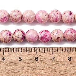 天然染色大理石ビーズ連売り  ラウンド  ショッキングピンク  8.5mm  穴：1.2mm  約50個/連  15.87''（40.3センチメートル）&nbsp;G-P593-8mm-05