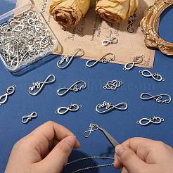 80Pcs 8 Styles Tibetan Style Alloy Connector Charms&nbsp;FIND-CJ0006-04