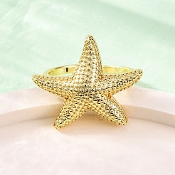 Brass Cuff Rings for Women&nbsp;RJEW-U047-01G